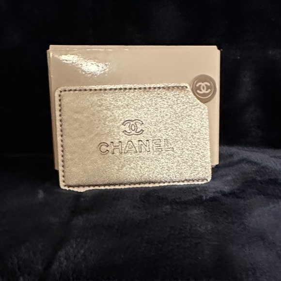 CHANEL Accessories - CHANEL Silver Card Holder and Mirror Set